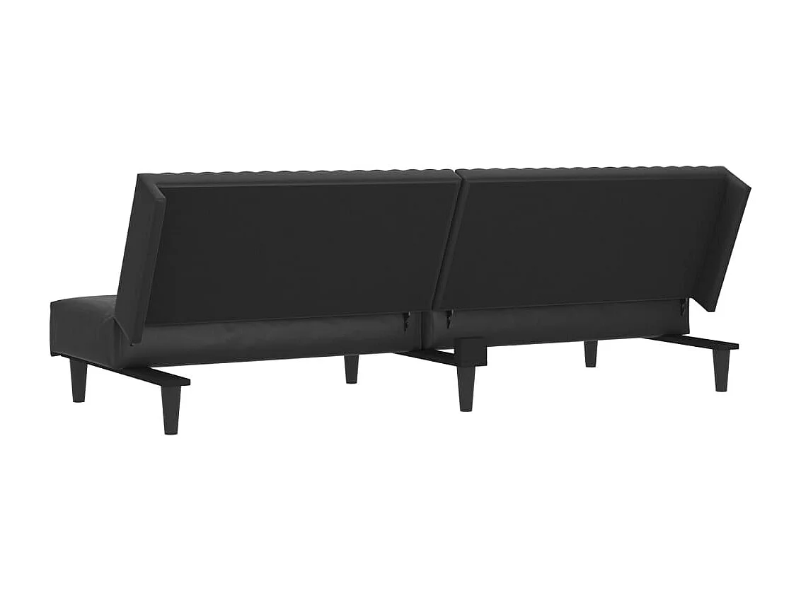 Schlafsofa 2-Sitzer Schwarz Kunstleder