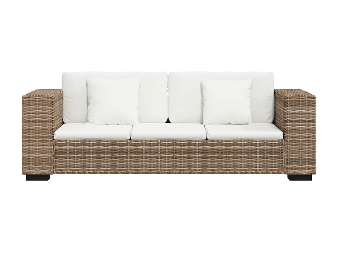 8-tlg. 3-Sitzer Sofa Set Echt Rattan
