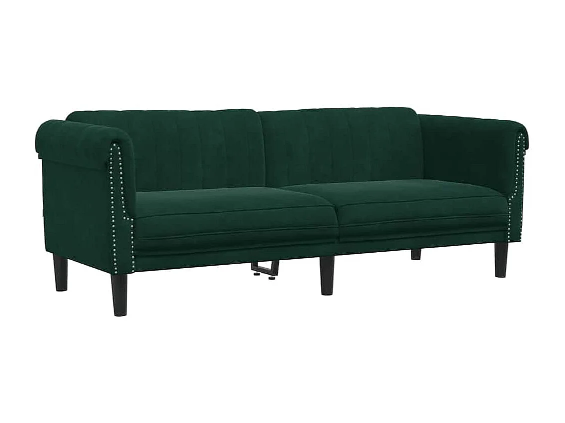 Sofa 3-Sitzer Dunkelgrün Samt