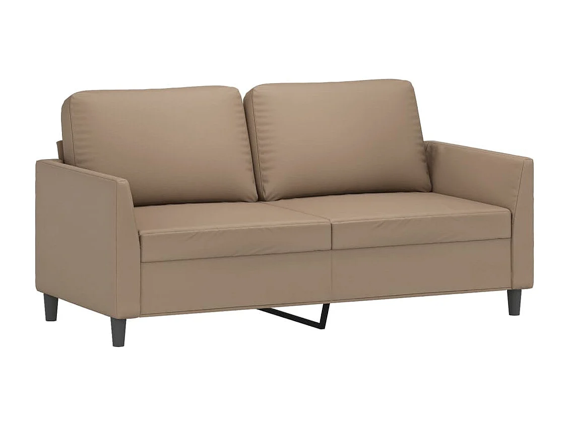 2-delige Loungeset met kussens kunstleer cappuccino