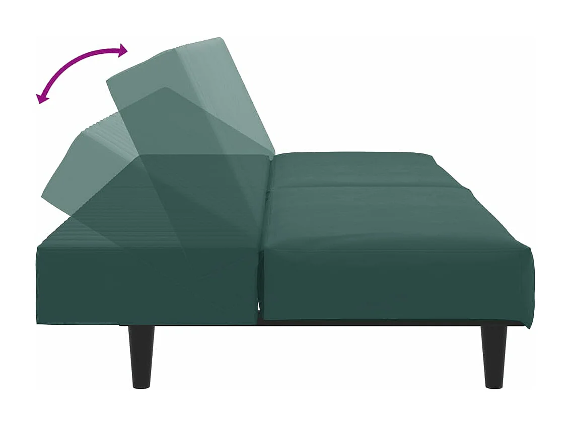 Set di Divani 2 pz Verde Scuro in Velluto