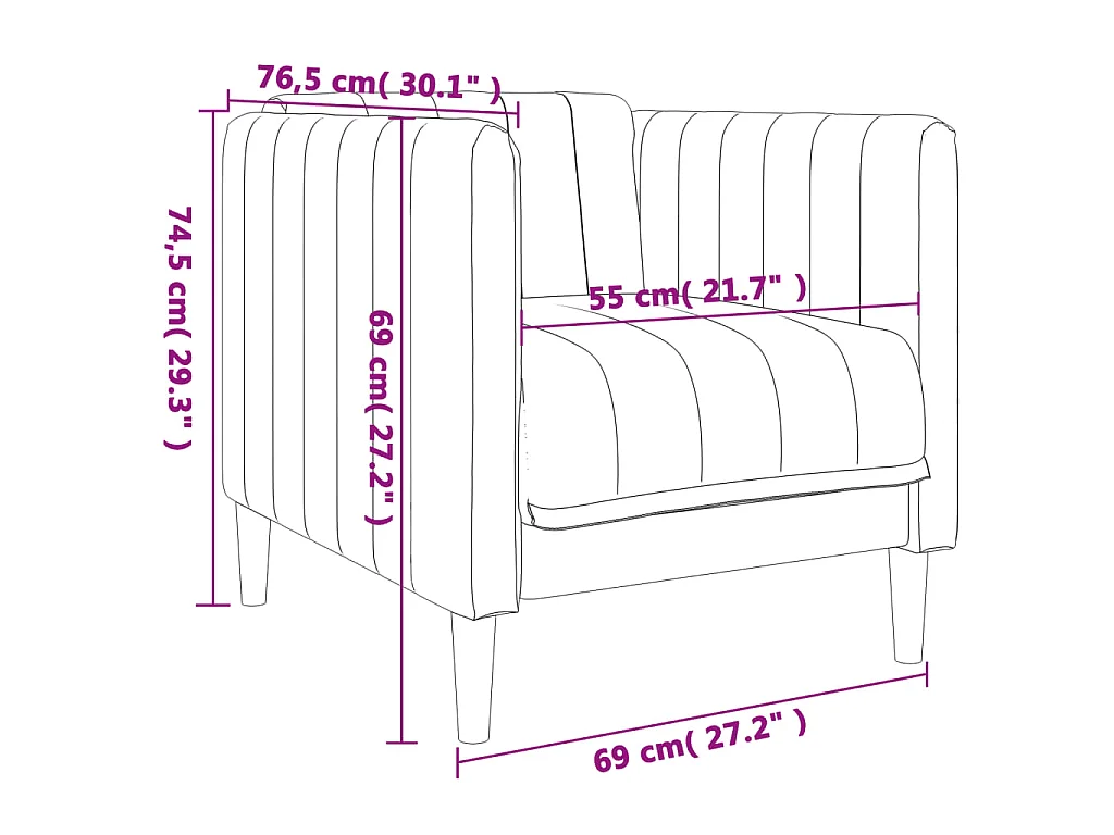 Fauteuil marron foncé tissu