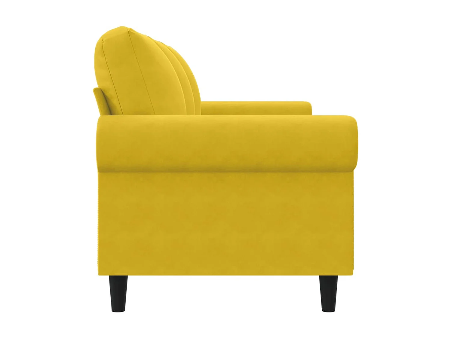 Canapé à 3 places Jaune 180 cm Velours