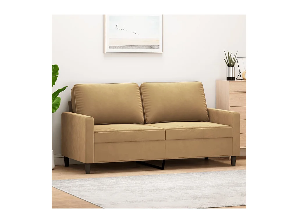 2-Sitzer-Sofa Braun 140 cm Samt
