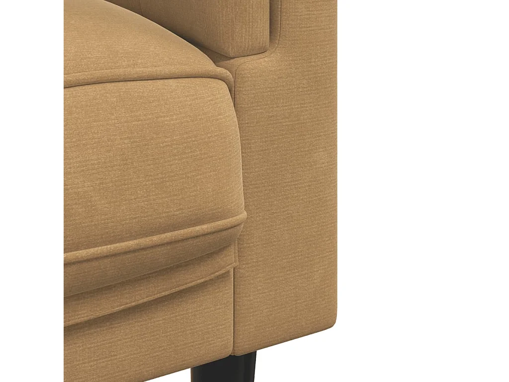 Ensemble de canapés 2 pcs avec coussins marron velours