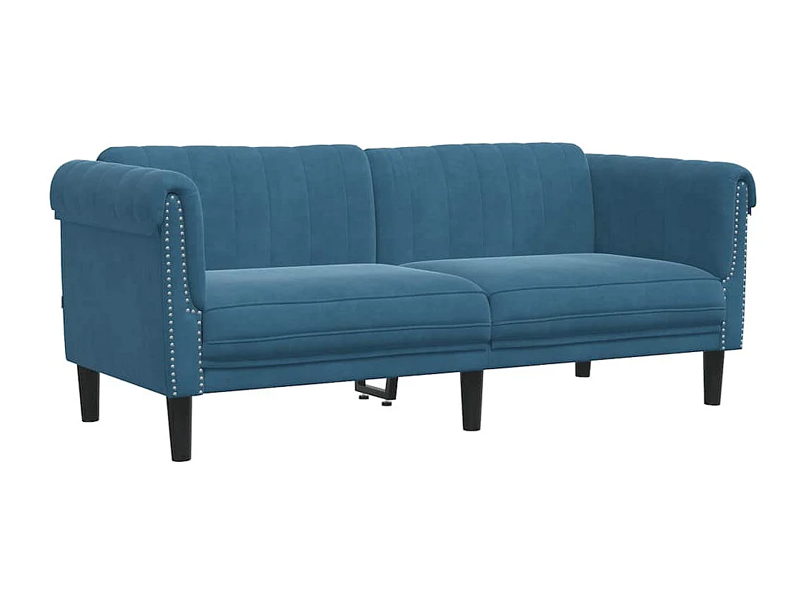 2-zitsbank fluweel blauw