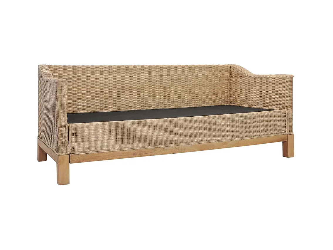 Ensemble de canapés 2 pcs avec coussins rotin naturel