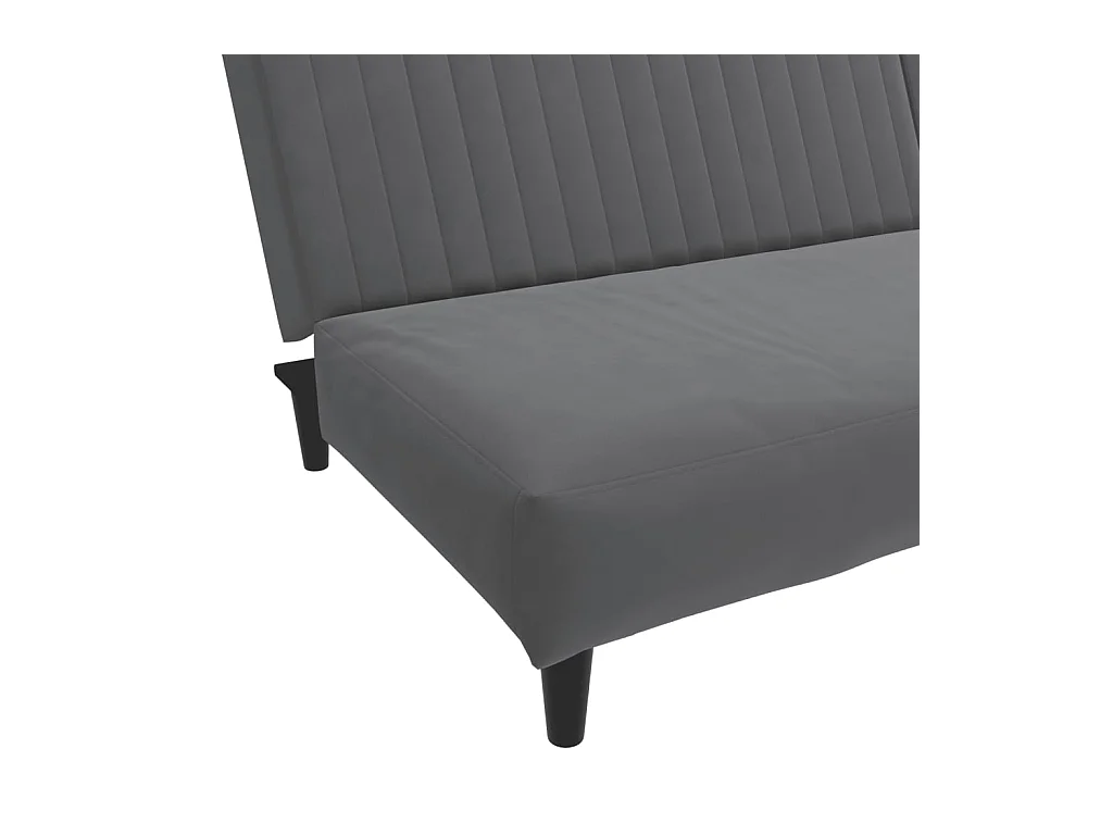 Slaapbank 2-zits fluweel donkergrijs