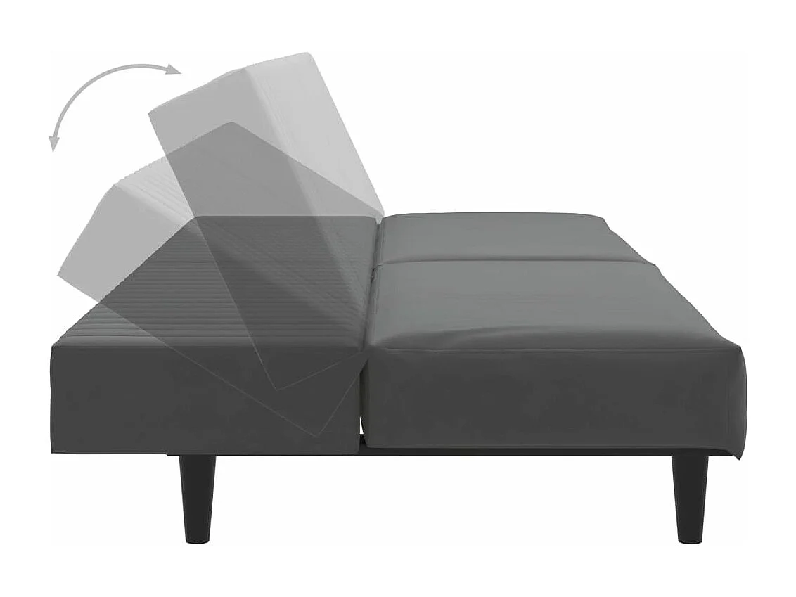 Schlafsofa 2-Sitzer Dunkelgrau Samt