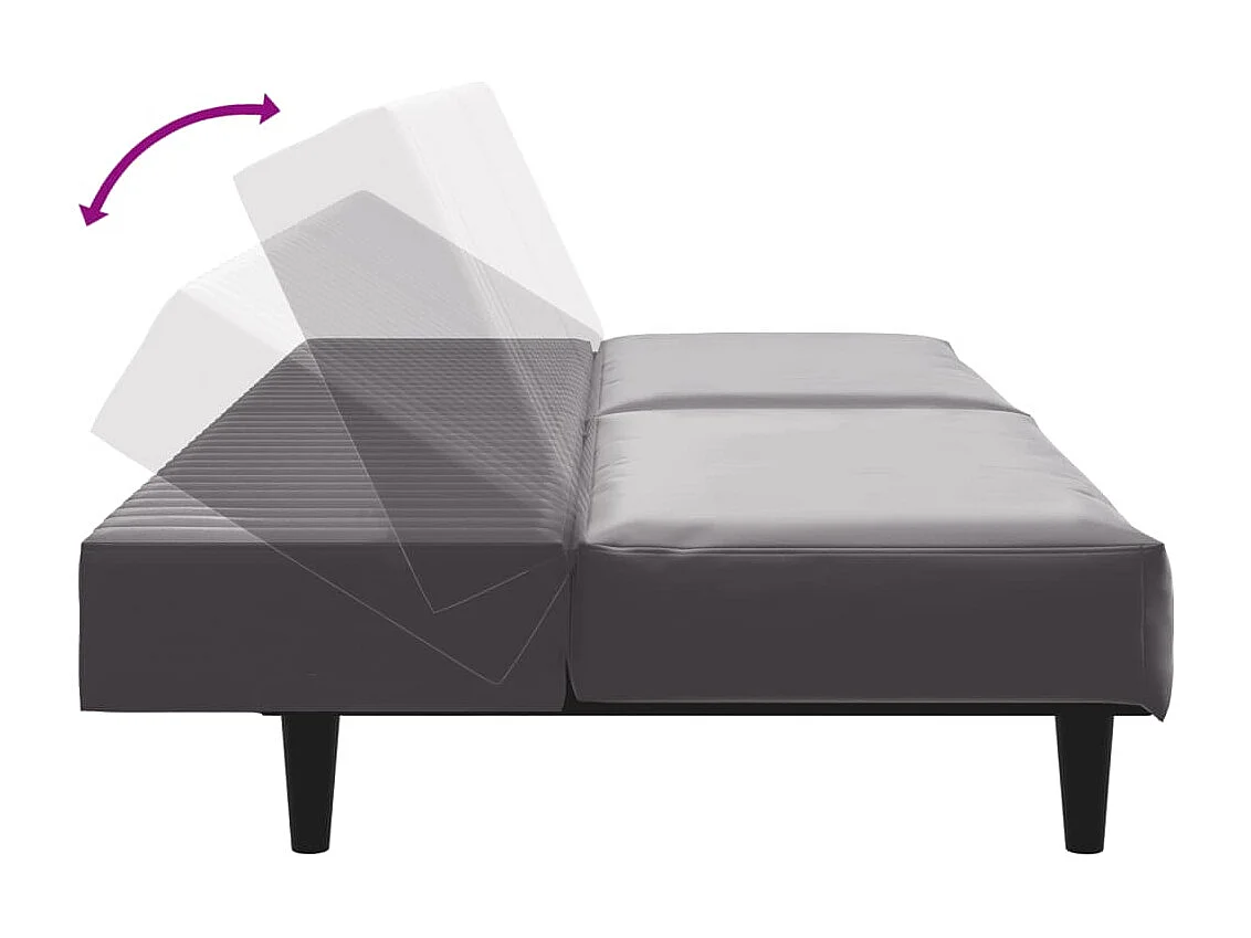 2-delige Loungeset kunstleer grijs