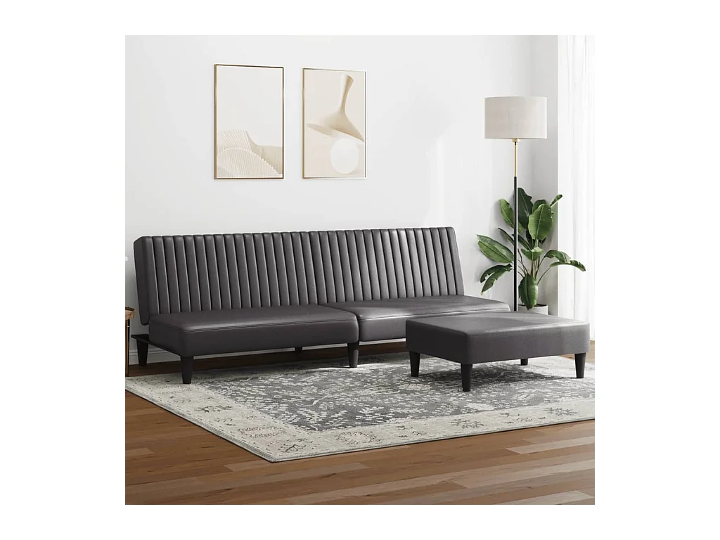 Ensemble de canapés 2 pcs gris similicuir