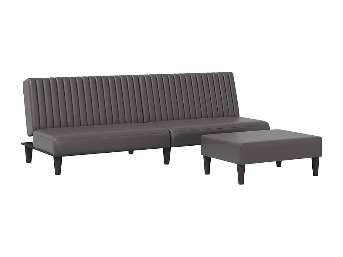 Ensemble de canapés 2 pcs gris similicuir