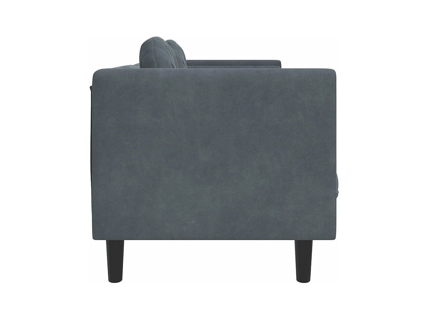 Sofá com almofadões 2 lugares veludo cinzento-escuro