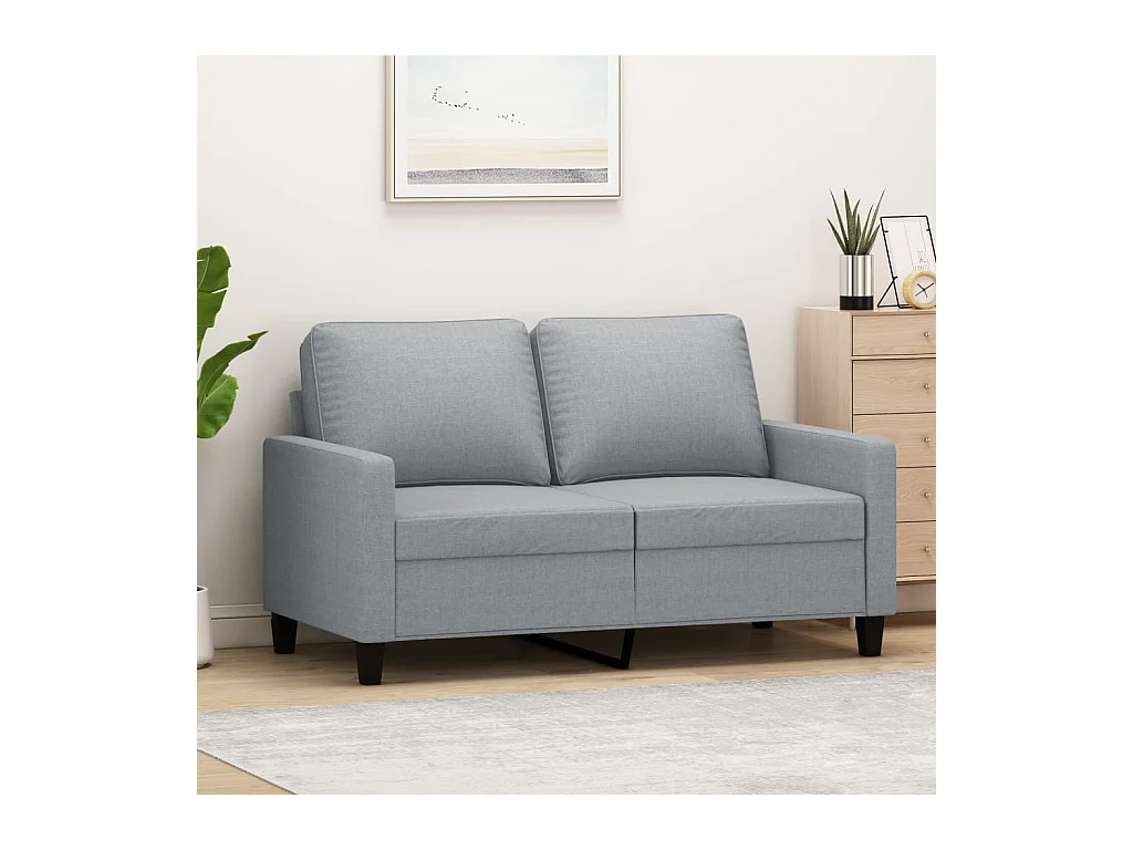 Canapé à 2 places Gris clair 120 cm Tissu