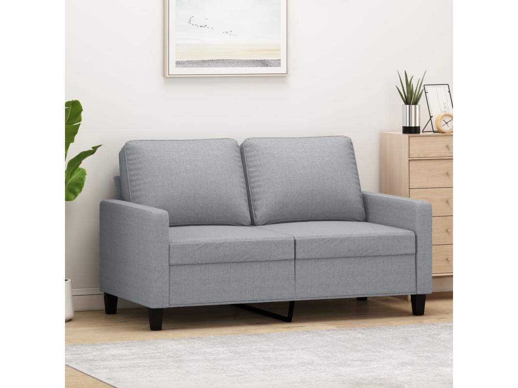 Sofa dwuosobowa Jasnoszary 120 cm Tkanina Nowoczesna i Wygodna