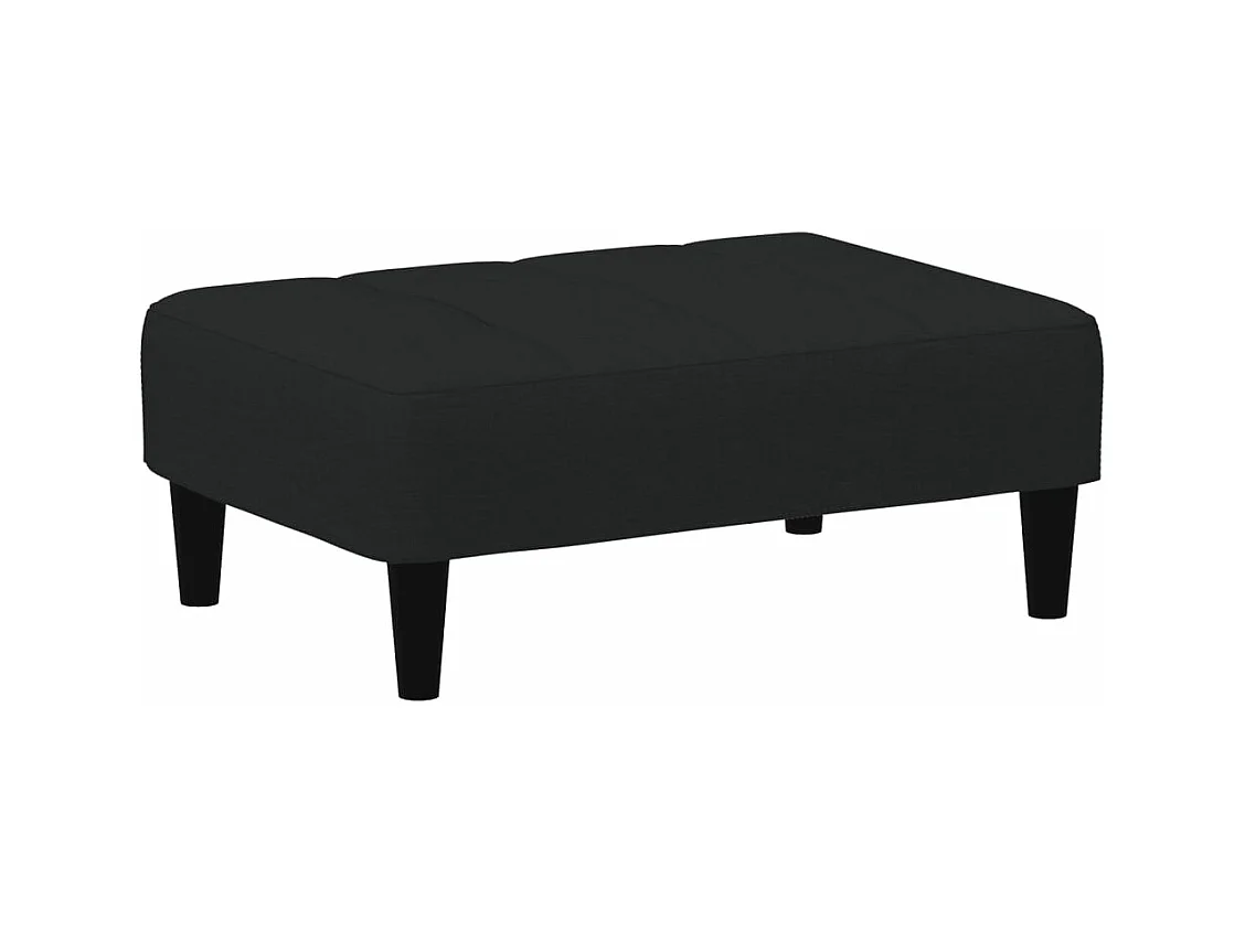 Schlafsofa 2-Sitzer mit Fußhocker Schwarz Samt