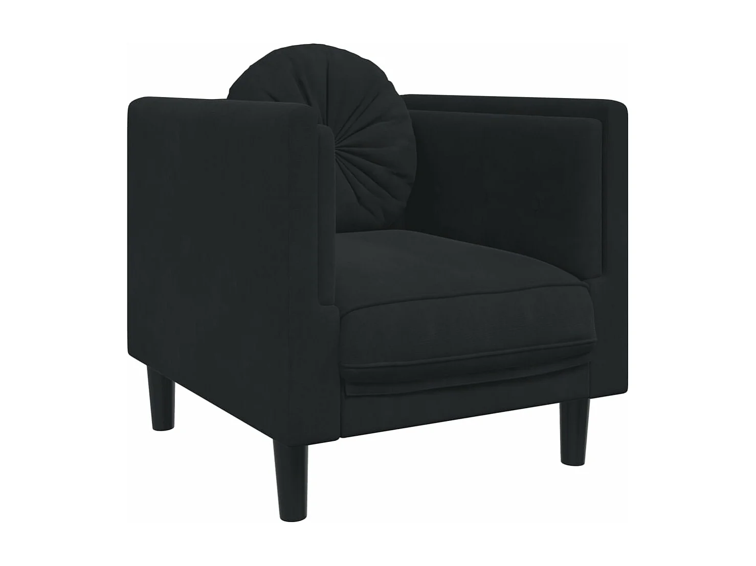 Ensemble de canapés 3 pcs avec coussins noir velours