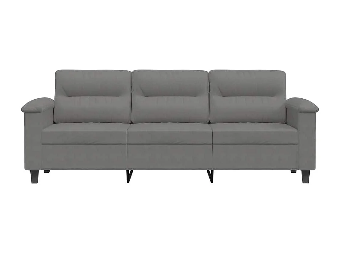 Canapé à 3 places Gris foncé 180 cm Tissu microfibre