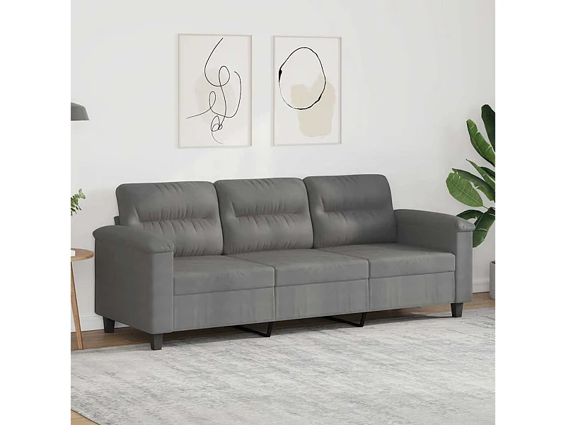 3-Sitzer-Sofa Dunkelgrau 180 cm Mikrofasergewebe