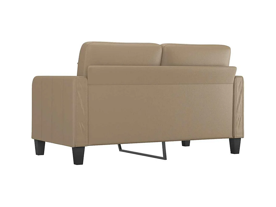 Sofa Dwuosobowa z Cappuccino z Ekoskóry Nowoczesna 140 cm - Wygodna i Solidna
