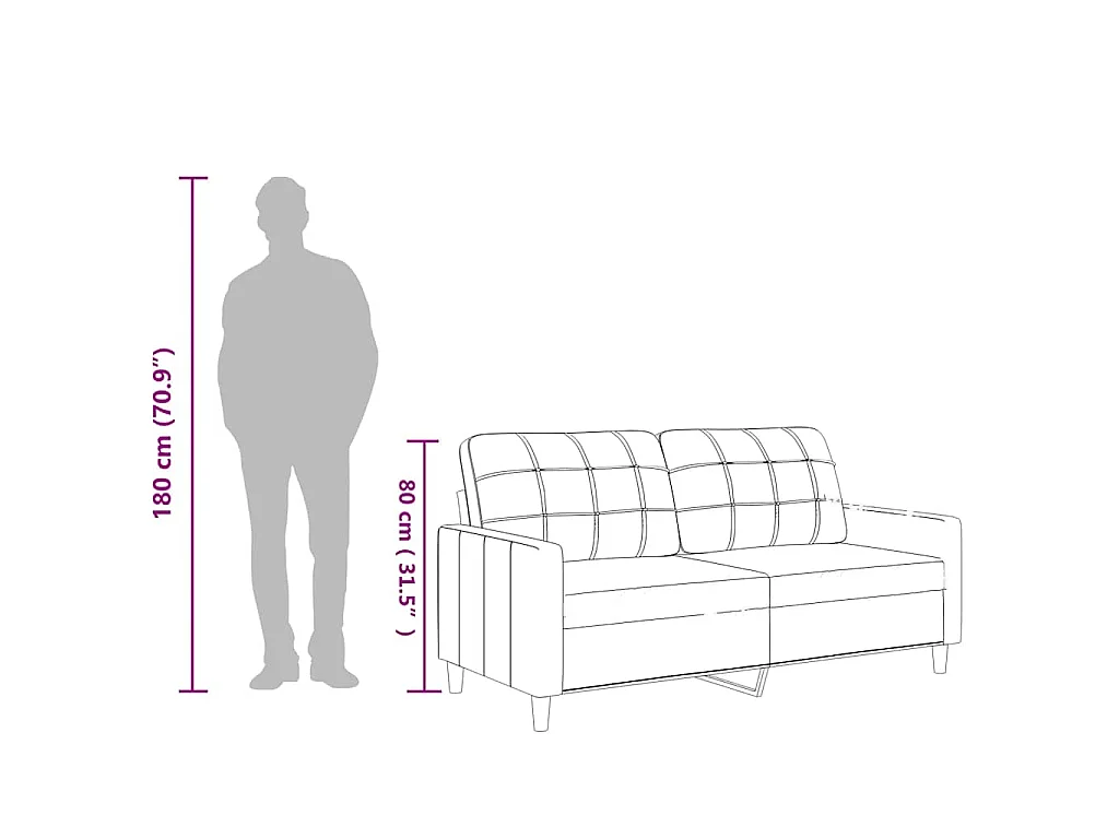 Divano a 2 Posti Cappuccino 140 cm in Similpelle