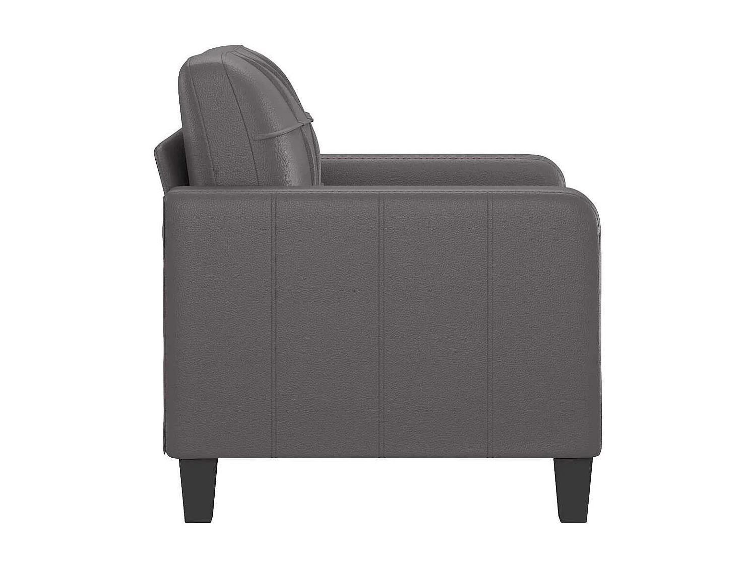 Fauteuil 60 cm kunstleer grijs