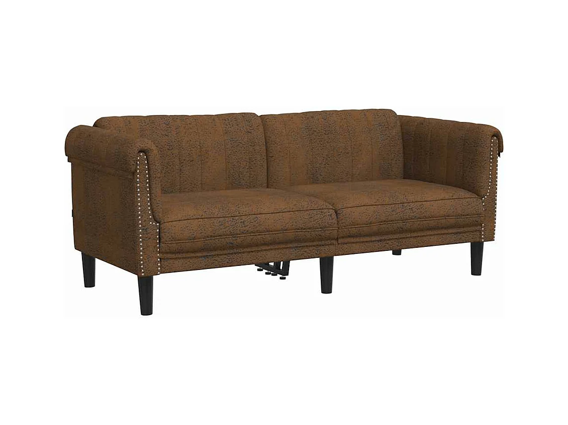 Bank 2-zits kunstsuède bruin