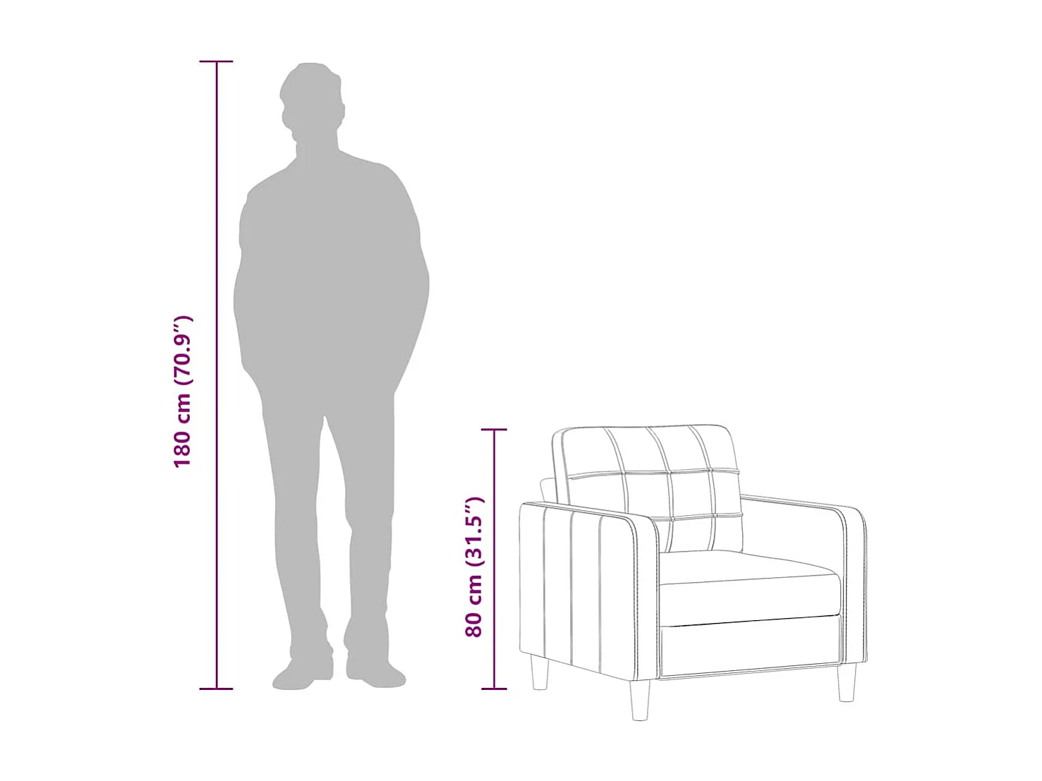 Fauteuil Crème 60 cm Tissu