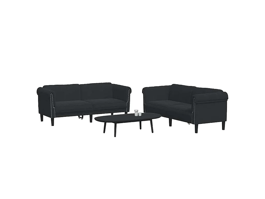 Ensemble de canapés 2 pcs noir velours