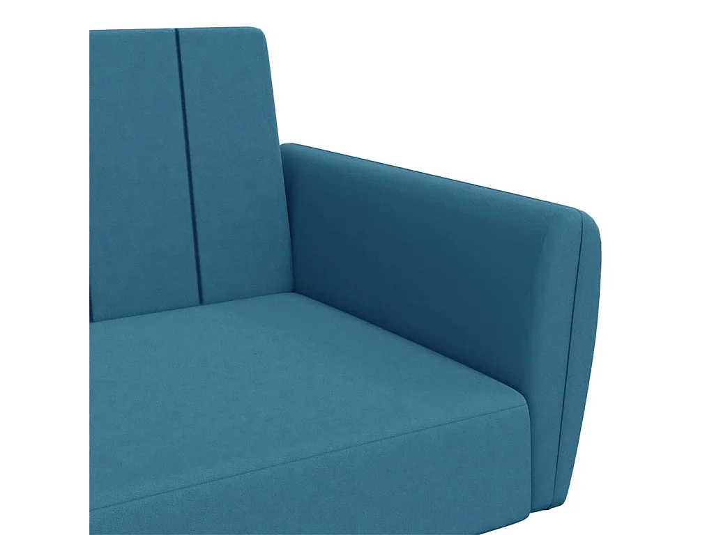 Slaapbank 2-zits met voetenbank fluweel blauw