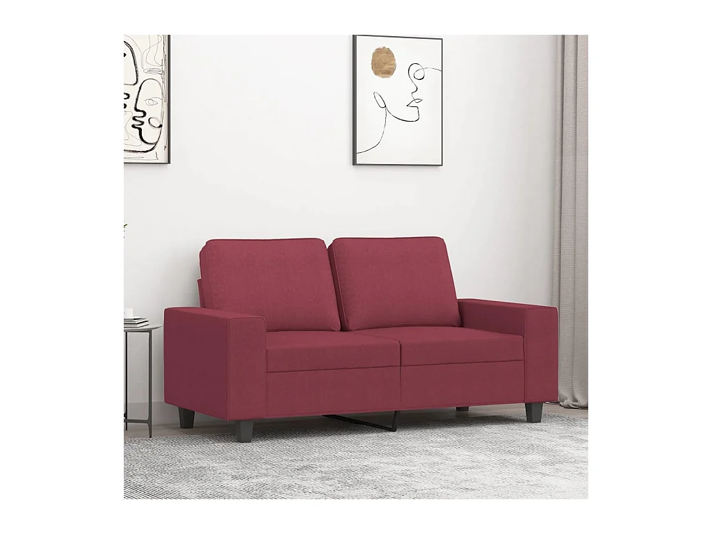 Canapé à 2 places Rouge bordeaux 120 cm Tissu