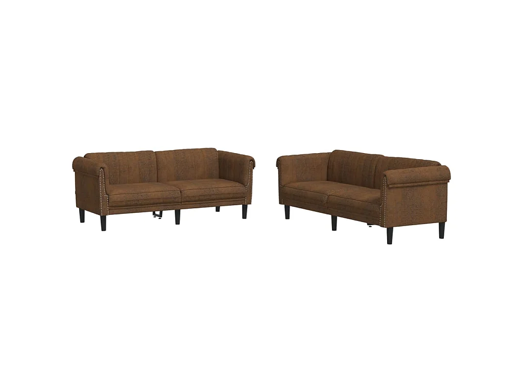 Ensemble de canapés 2 pcs marron velours