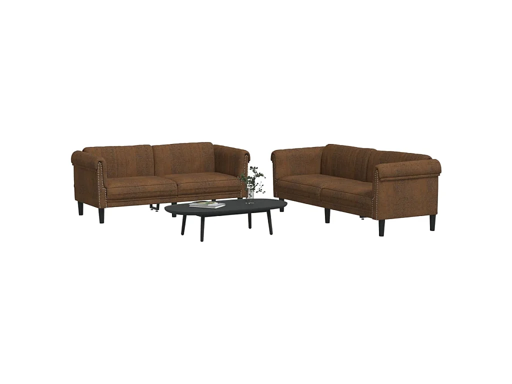 Ensemble de canapés 2 pcs marron velours