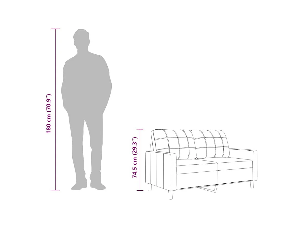 2-Sitzer-Sofa Weinrot 140 cm Stoff