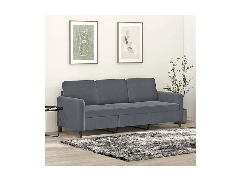 3-Sitzer-Sofa Dunkelgrau 180 cm Samt
