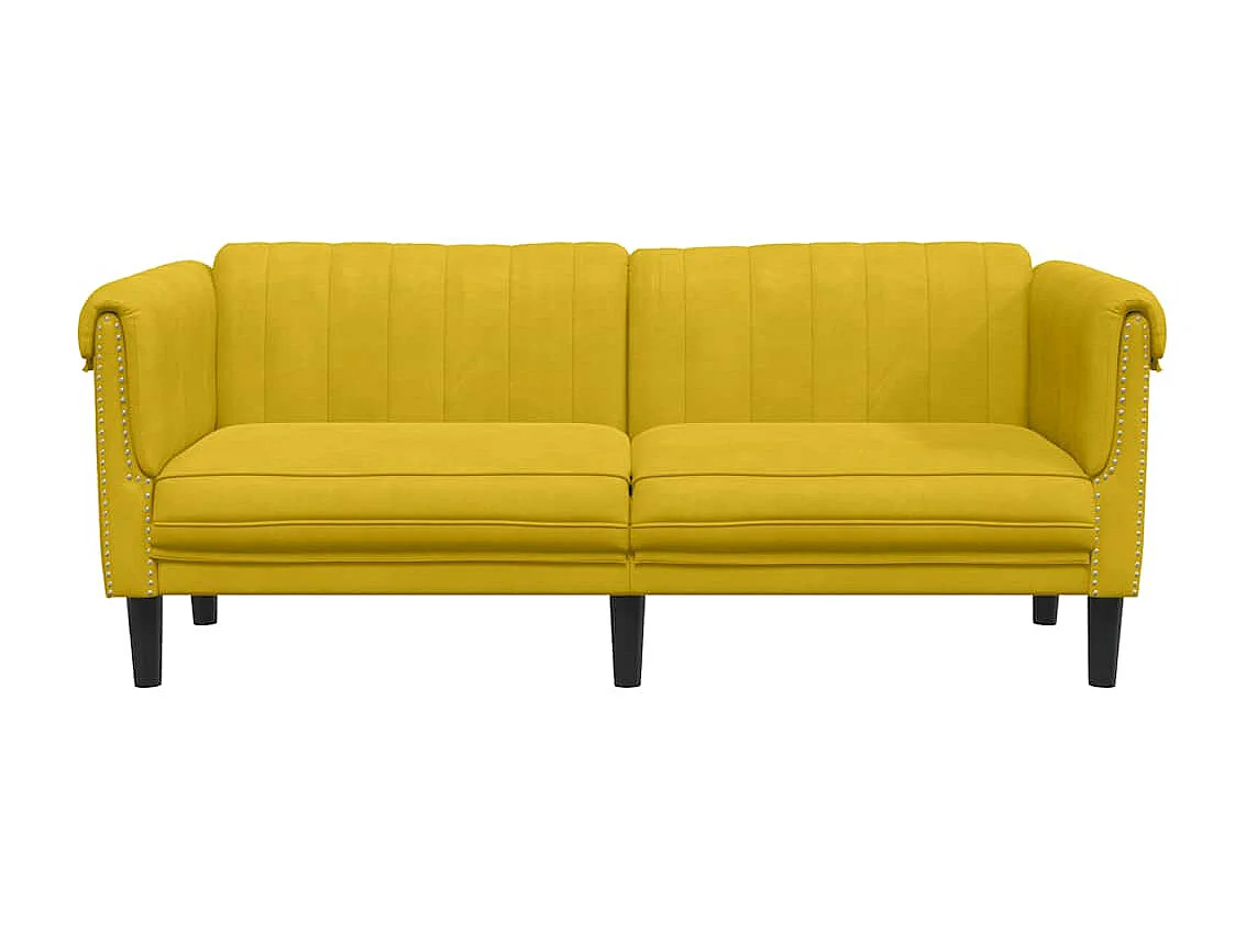 Canapé à 2 places jaune velours