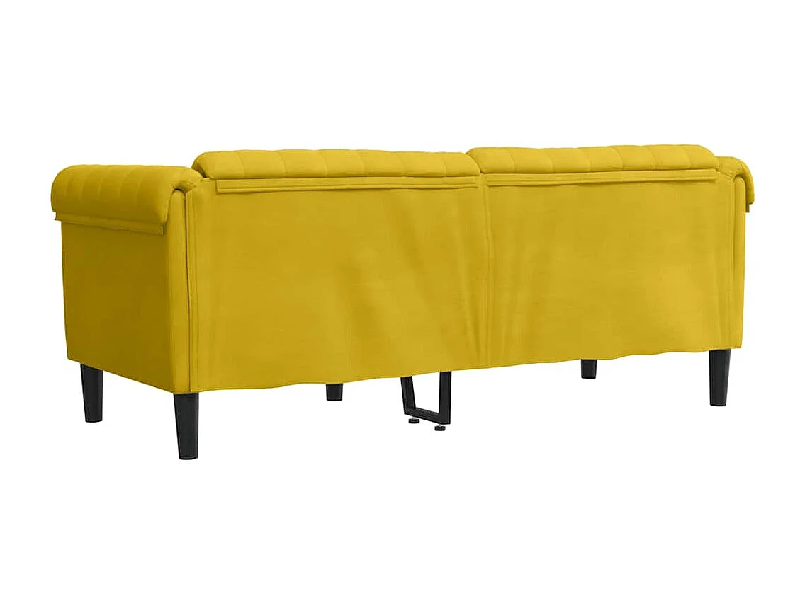 Canapé à 2 places jaune velours