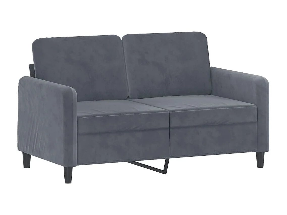 2-Sitzer-Sofa mit Zierkissen Dunkelgrau 120 cm Samt