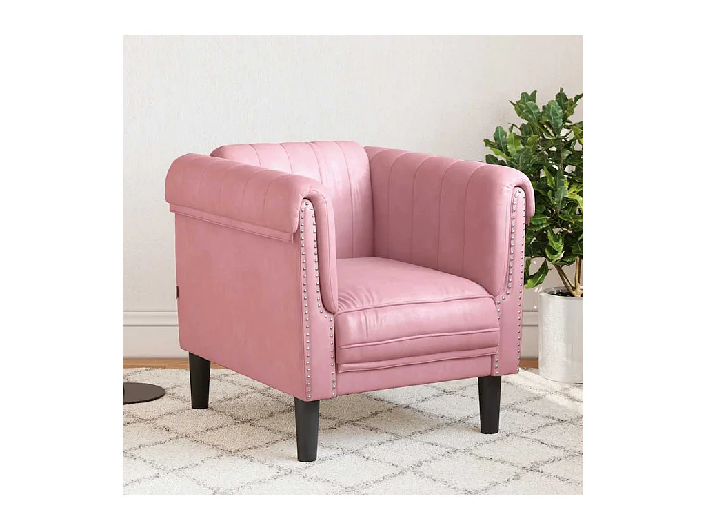 Fauteuil rose velours