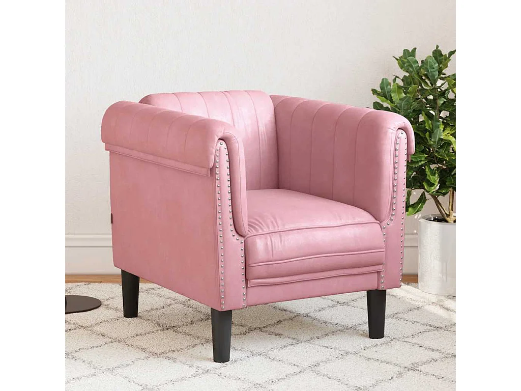 Fauteuil rose velours