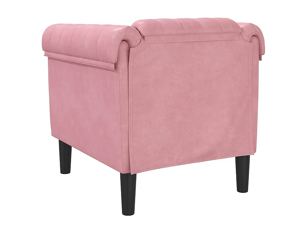 Fauteuil fluweel roze