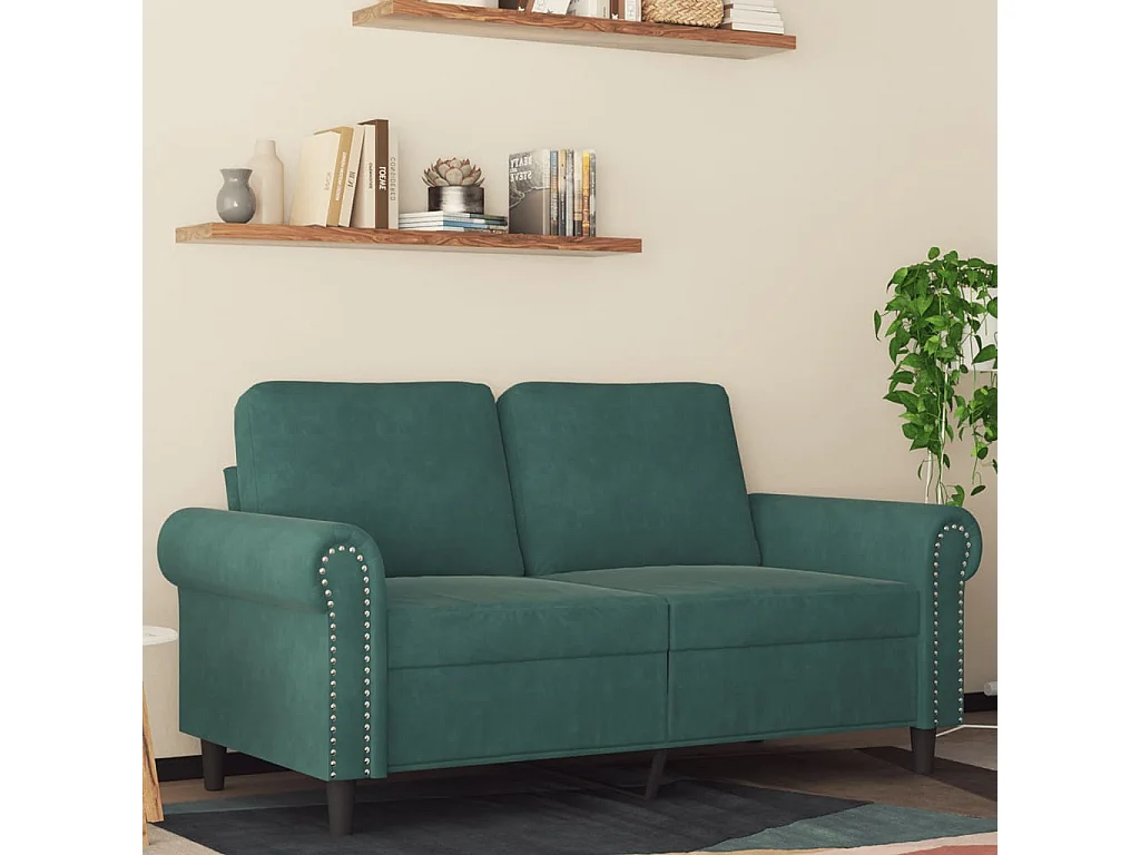 2-Sitzer-Sofa Dunkelgrün 120 cm Samt