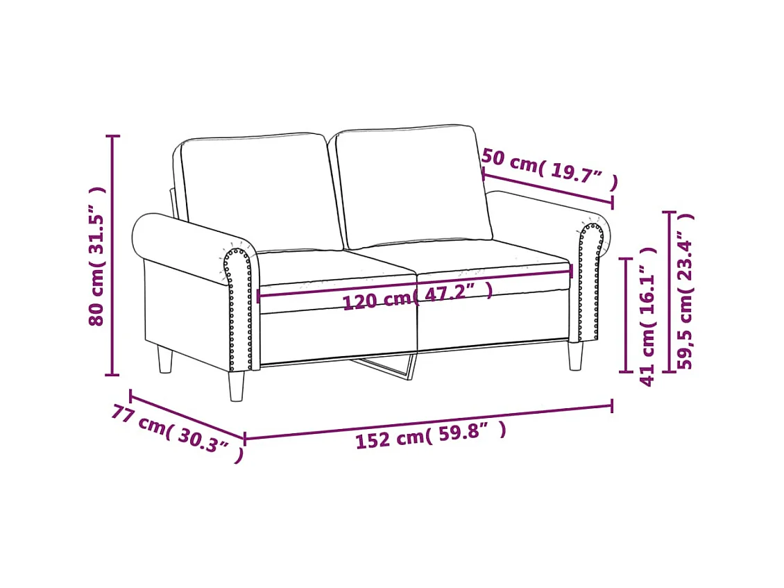 Divano a 2 Posti Verde Scuro 120 cm in Velluto
