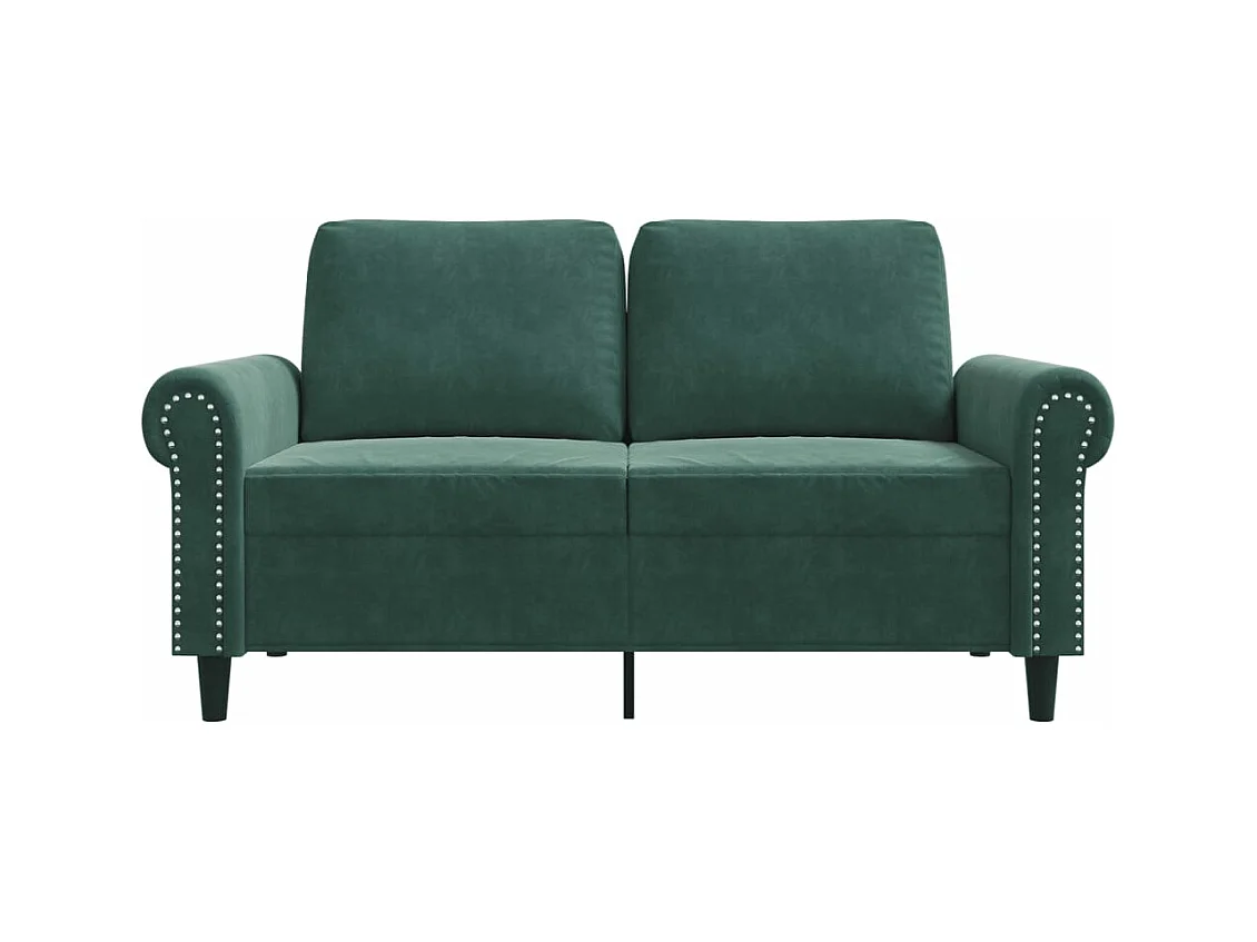 Divano a 2 Posti Verde Scuro 120 cm in Velluto