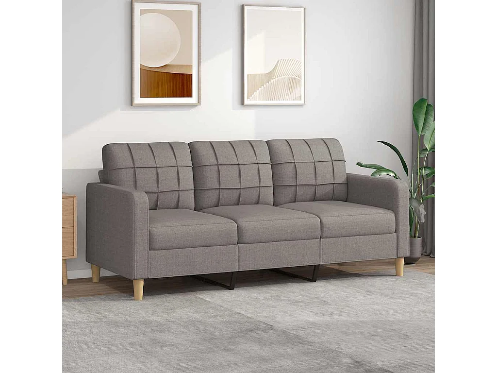 3-Sitzer-Sofa Taupe 180 cm Stoff