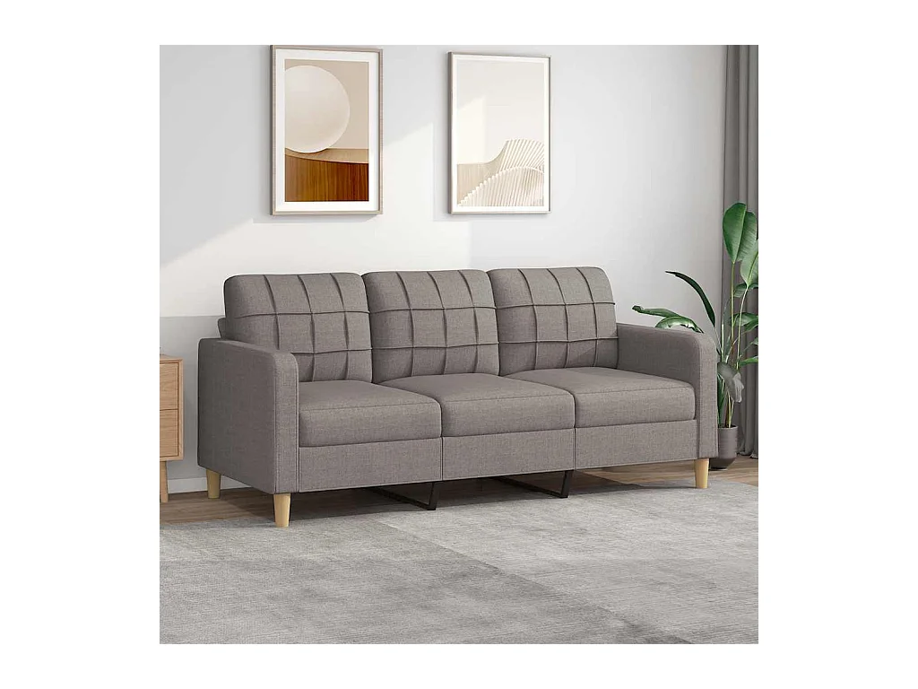 Canapé à 3 places Taupe 180 cm Tissu