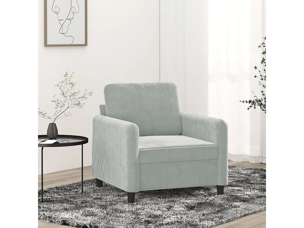Sessel Hellgrau 60 cm Samt