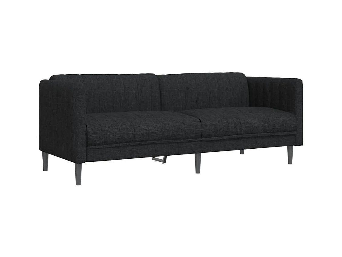 Sofa 3-Sitzer Schwarz Stoff