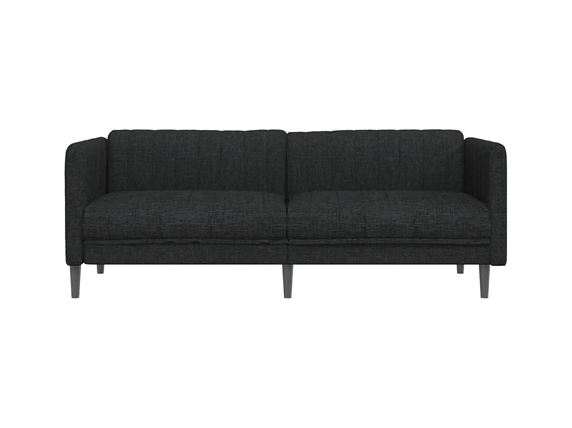 Sofa 3-Sitzer Schwarz Stoff