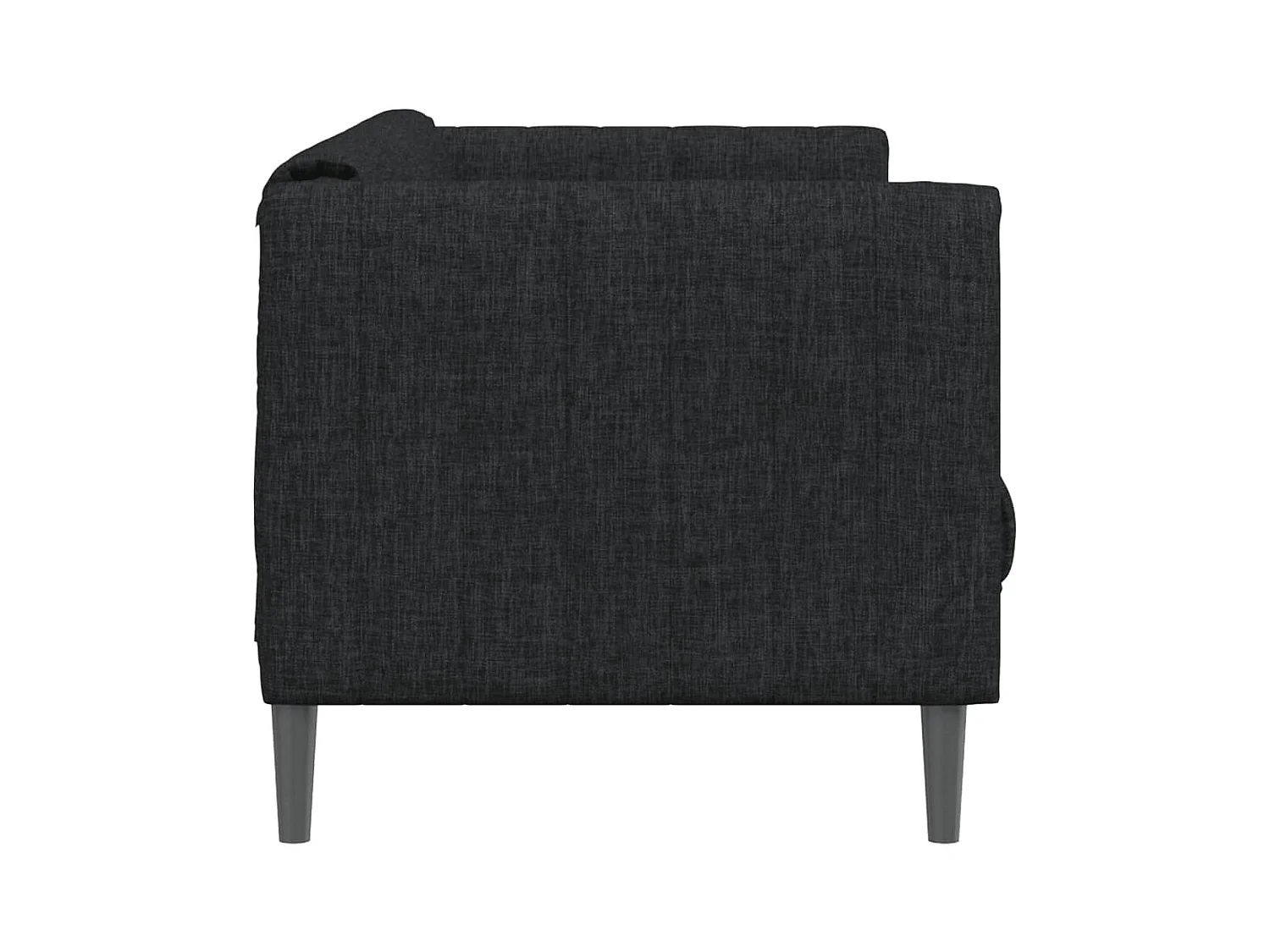 Sofa 3-Sitzer Schwarz Stoff
